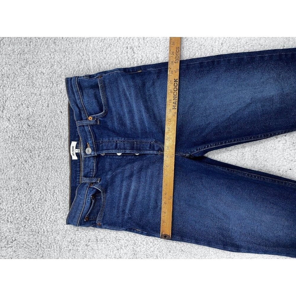 Re/Done Jeans Womens Sz 32 70s Stove Pipe Dark Wash Denim Button Fly - Picture 7 of 14